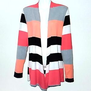 Chris & Carol Striped Color Block Cardigan - Sz Small